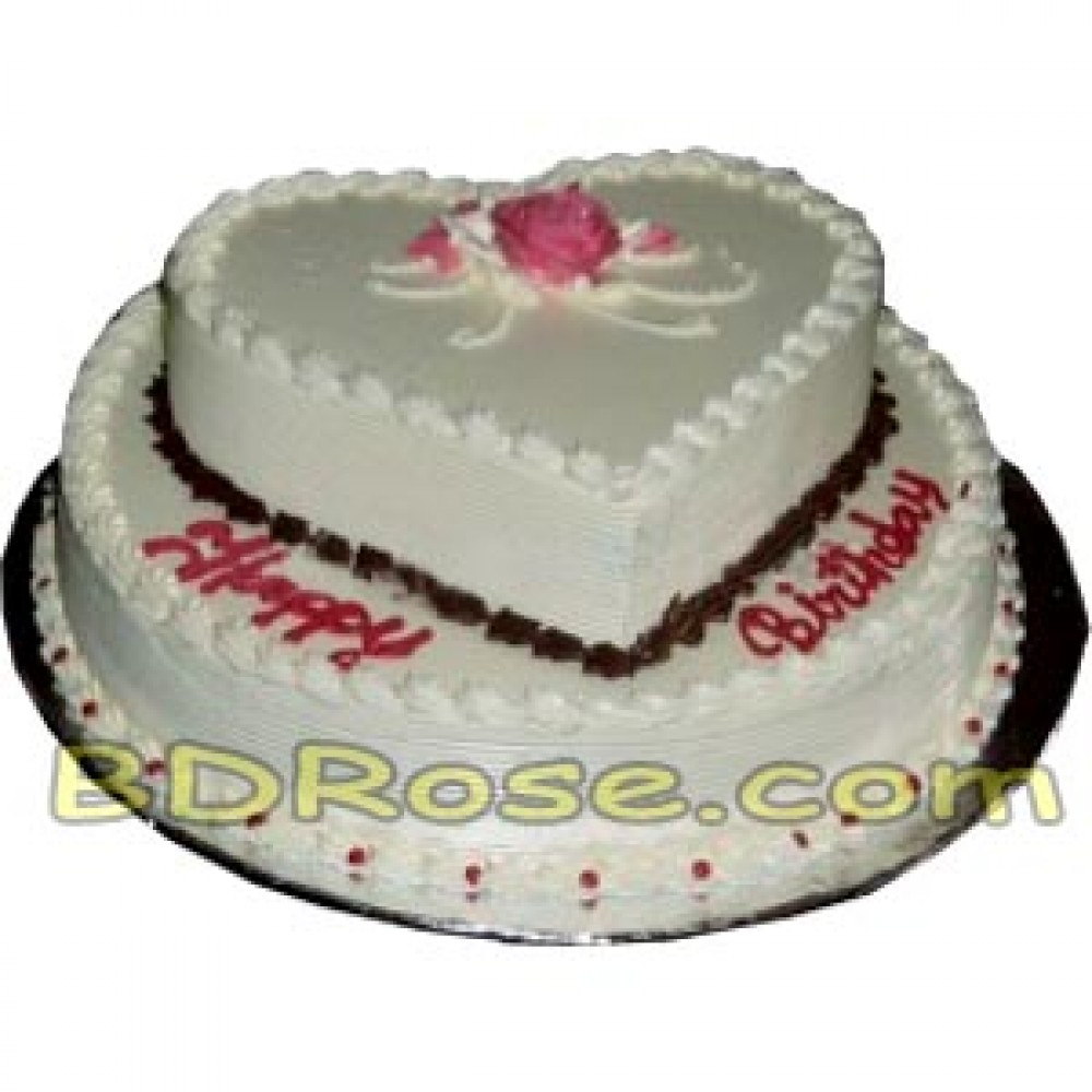 Order Pineapple with top Flower Cake 2 Tier Online From Cake  Palace,Narkatiyaganj